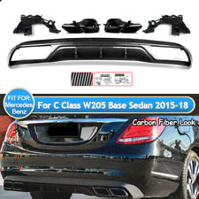 Rear Diffuser Tailpipe Exhaust Tips For Mercedes-Benz C W205 Base Sedan 15-18 picture